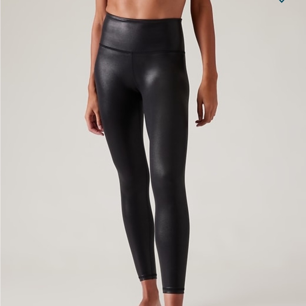 Athleta shine like leather leggings